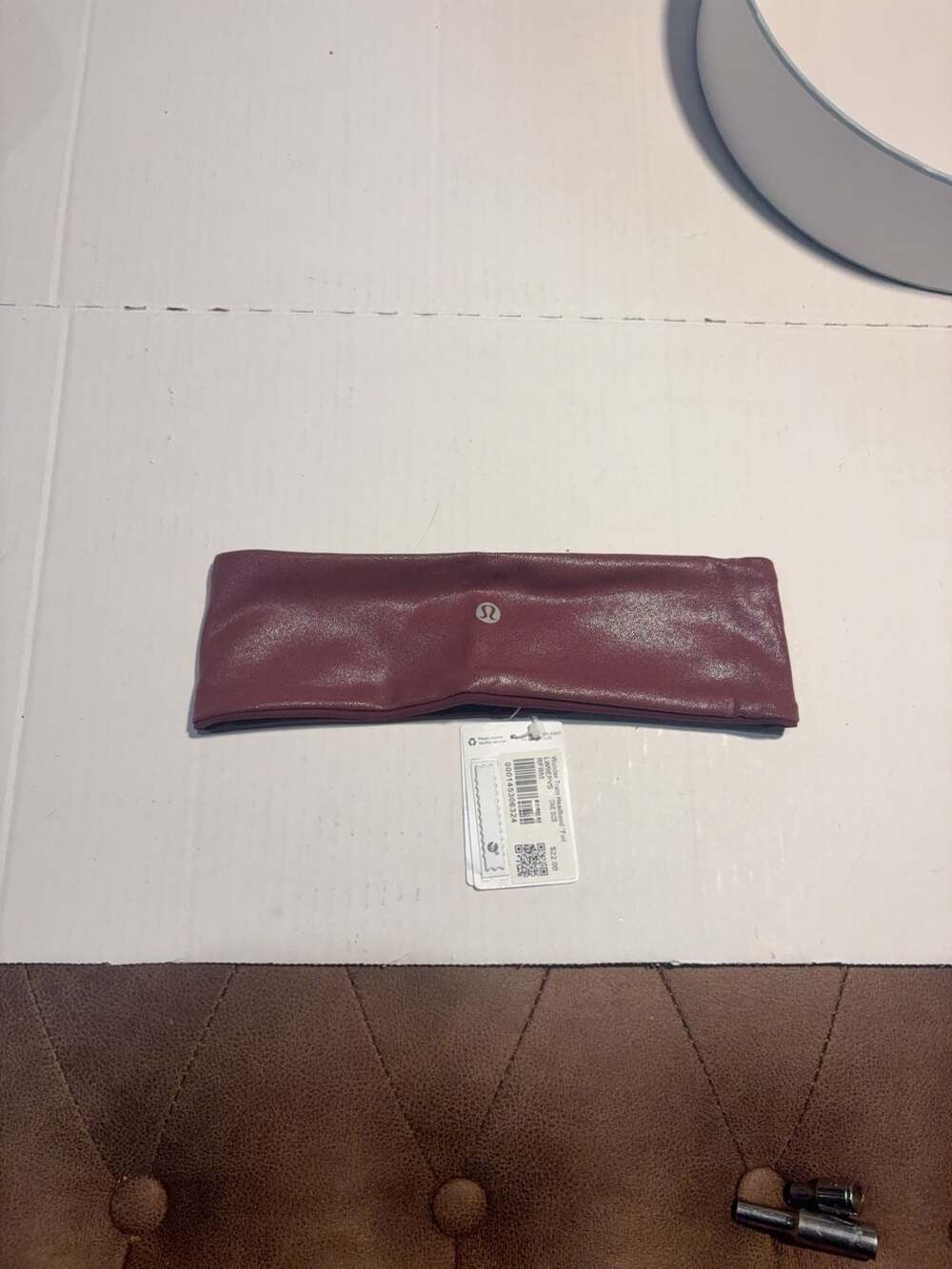 Lululemon Wunder Train Headband Radiate Foil Red Merlot